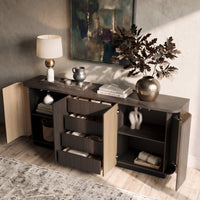 Orbis Rounded Edge Sideboard – Dark Walnut