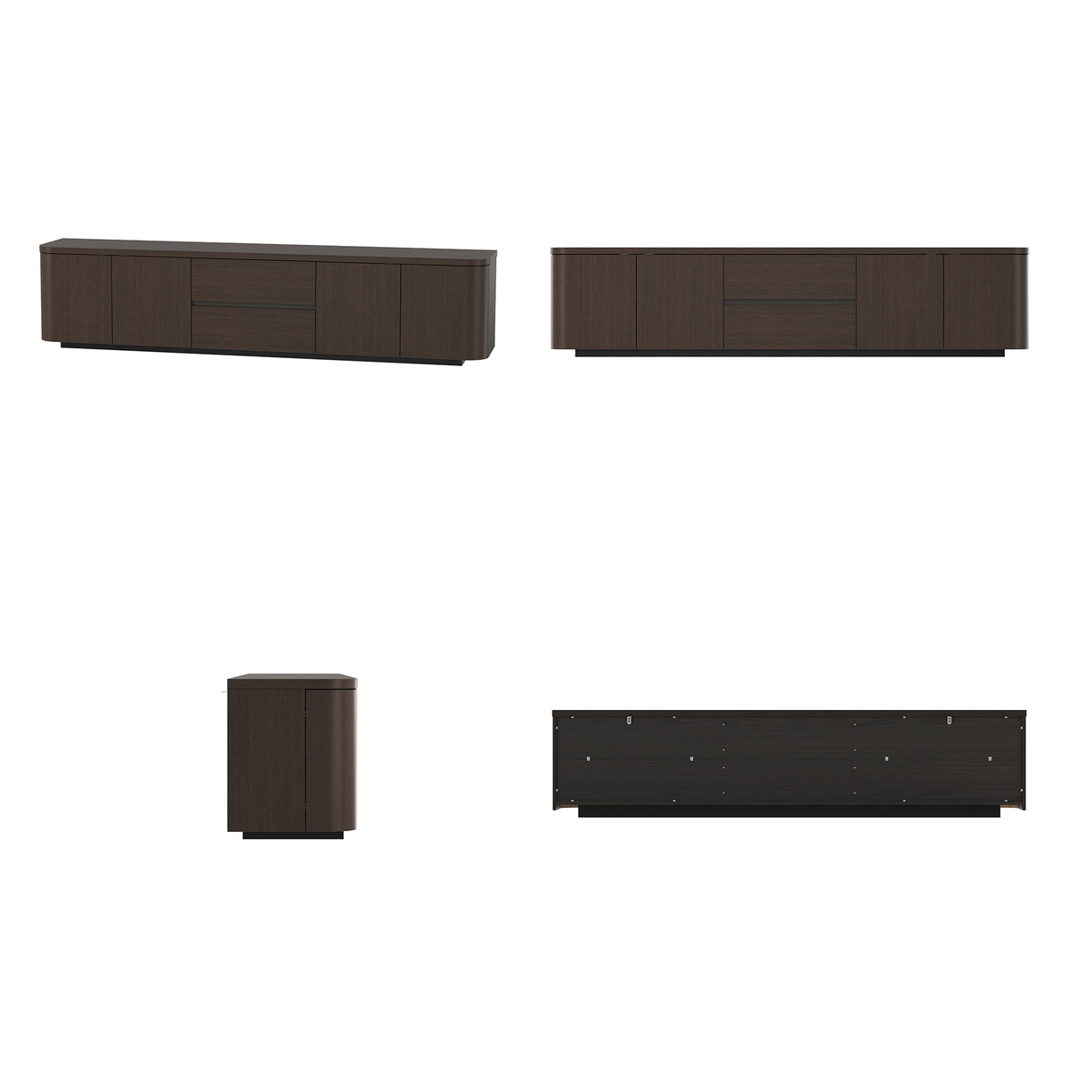 Orbis Streamline Edge TV Console – Black Walnut