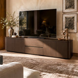 Orbis Streamline Edge TV Console – Black Walnut