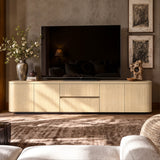 Orbis Streamline Edge TV Console – Natural Wood
