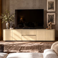 Orbis Streamline Edge TV Console – Natural Wood