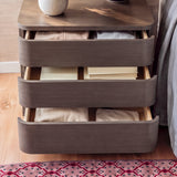 Orbis 3-Drawer Curved Dresser – Dark Walnut