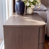 Orbis 3-Drawer Curved Dresser – Dark Walnut