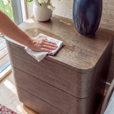 Orbis 3-Drawer Curved Dresser – Dark Walnut