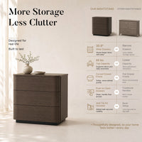 Orbis 3-Drawer Curved Dresser – Dark Walnut