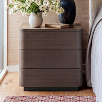 Orbis 3-Drawer Curved Dresser – Dark Walnut