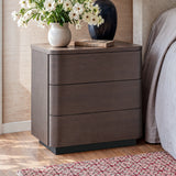 Orbis 3-Drawer Curved Dresser – Dark Walnut