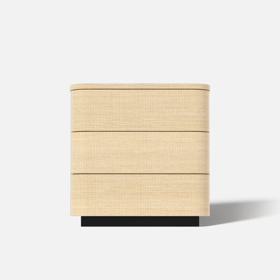 Orbis 3-Drawer Curved Dresser – Natural Wood