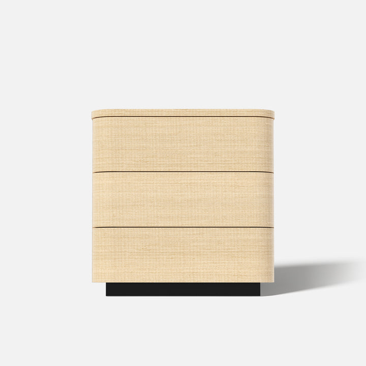 Orbis 3-Drawer Curved Dresser – Natural Wood