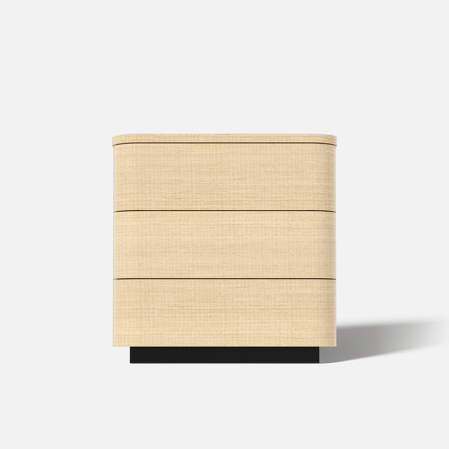 Orbis 3-Drawer Curved Dresser – Natural Wood