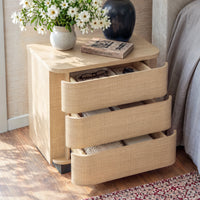 Orbis 3-Drawer Curved Dresser – Natural Wood