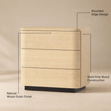 Orbis 3-Drawer Curved Dresser – Natural Wood