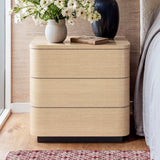 Orbis 3-Drawer Curved Dresser – Natural Wood
