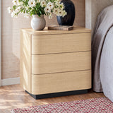 Orbis 3-Drawer Curved Dresser – Natural Wood