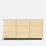 Orbis 9-Drawer Curved Dresser – Natural Wood