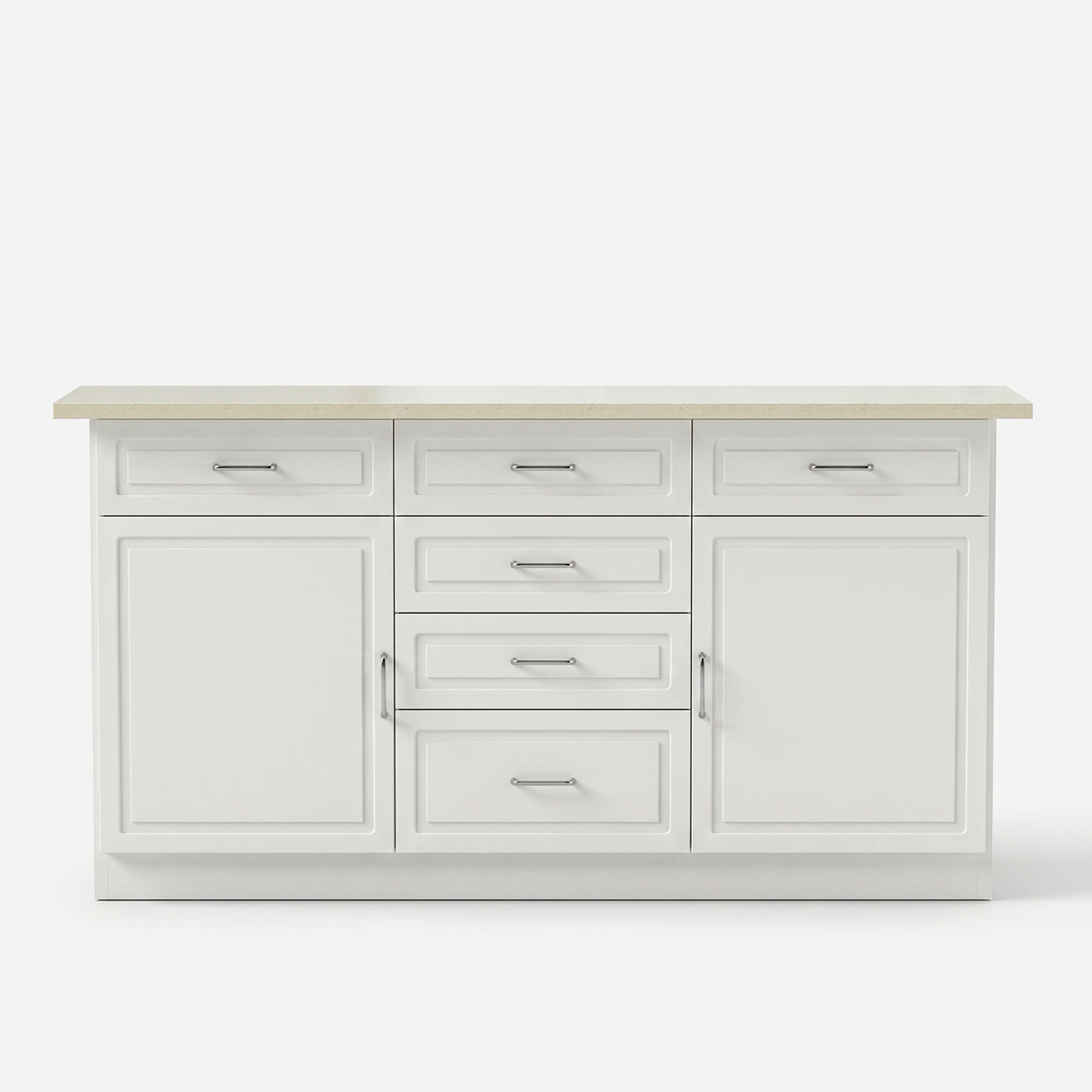 Modern Kitchen Island with Built-In Power Outlet and Dual-Level Tabletop