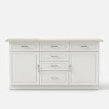 Modern Kitchen Island with Built-In Power Outlet and Dual-Level Tabletop