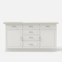 Modern Kitchen Island with Built-In Power Outlet and Dual-Level Tabletop