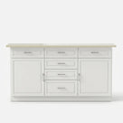 Modern Kitchen Island with Built-In Power Outlet and Dual-Level Tabletop