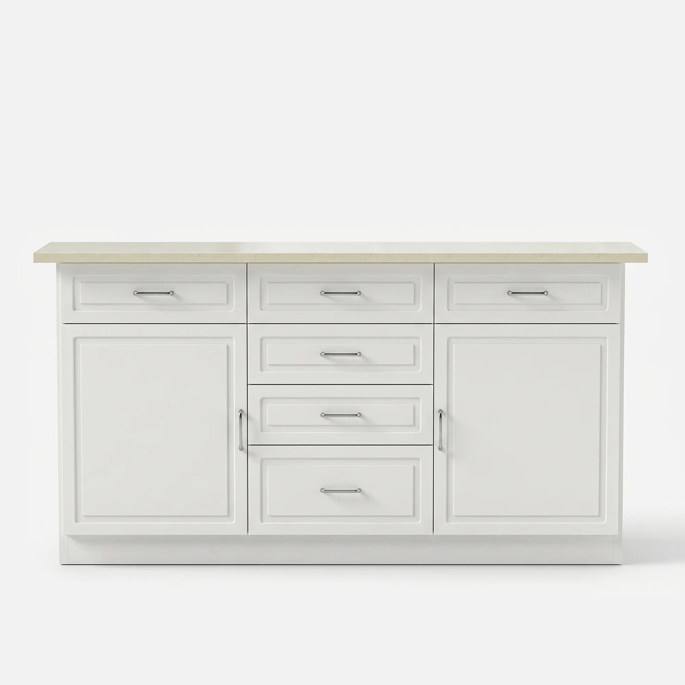 Modern Kitchen Island with Built-In Power Outlet and Dual-Level Tabletop