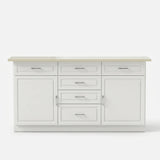 Modern Kitchen Island with Built-In Power Outlet and Dual-Level Tabletop