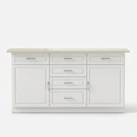 Modern Kitchen Island with Built-In Power Outlet and Dual-Level Tabletop