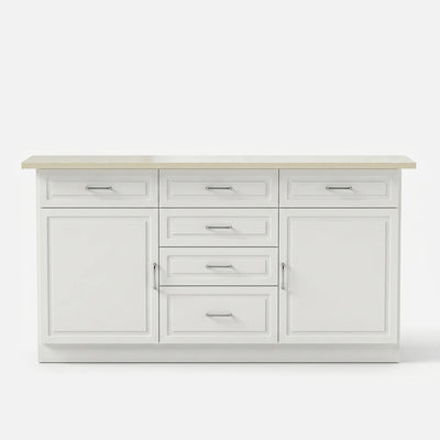 Modern Kitchen Island with Built-In Power Outlet and Dual-Level Tabletop
