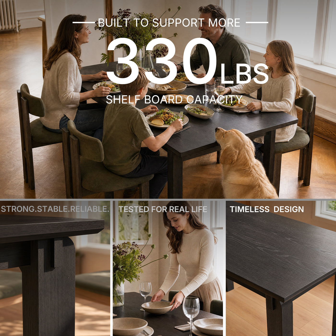 Black Walnut Solid Wood Dining Table