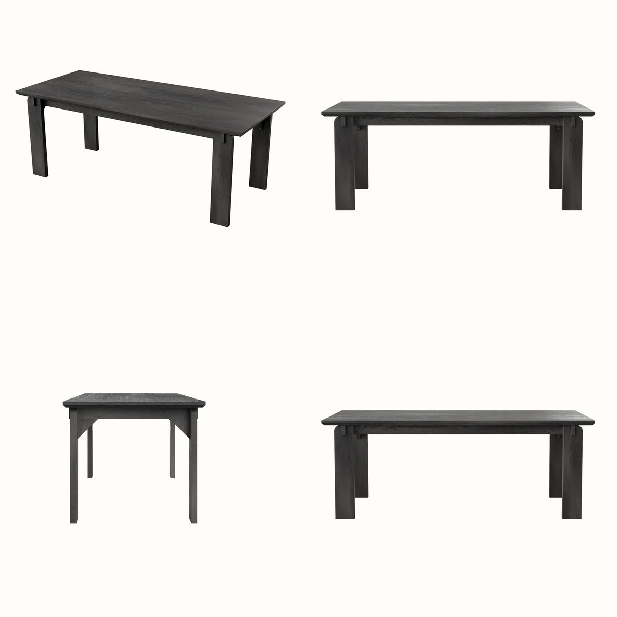5-Piece Black Walnut Dining Set for 4