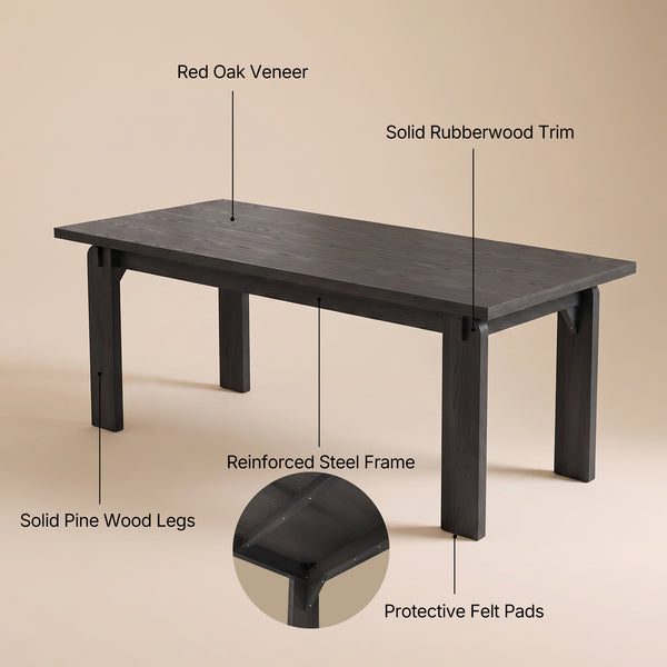 Black Walnut Solid Wood Dining Table