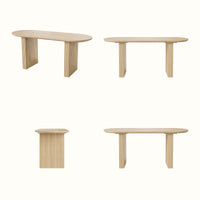 Solid Wood Sculpted Base Dining Table