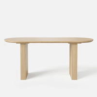 Solid Wood Sculpted Base Office Desk
