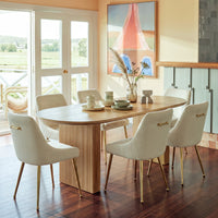 Sculpted Base Dining Table Set for 6