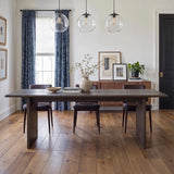 Dark Wood Dining Table with Split-Top Design