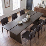 Dark Wood Dining Table with Split-Top Design