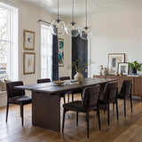 Dark Wood Dining Table with Split-Top Design