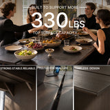 Dark Wood Dining Table with Split-Top Design