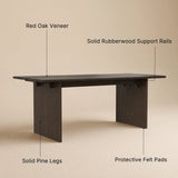 Dark Wood Dining Table with Split-Top Design