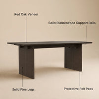 9-Piece Dark Wood Split-Top Dining Table Set