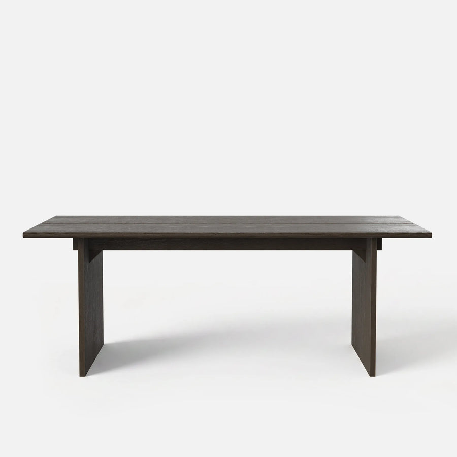 Dark Wood Dining Table with Split-Top Design