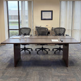Dark Wood Desk with Split-Top Design