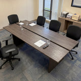 Dark Wood Desk with Split-Top Design