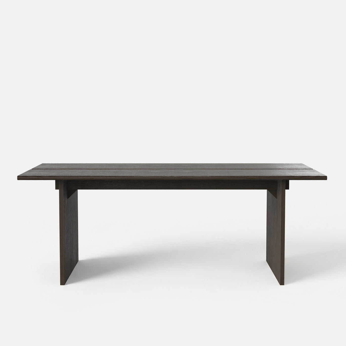 Dark Wood Dining Table with Split-Top Design