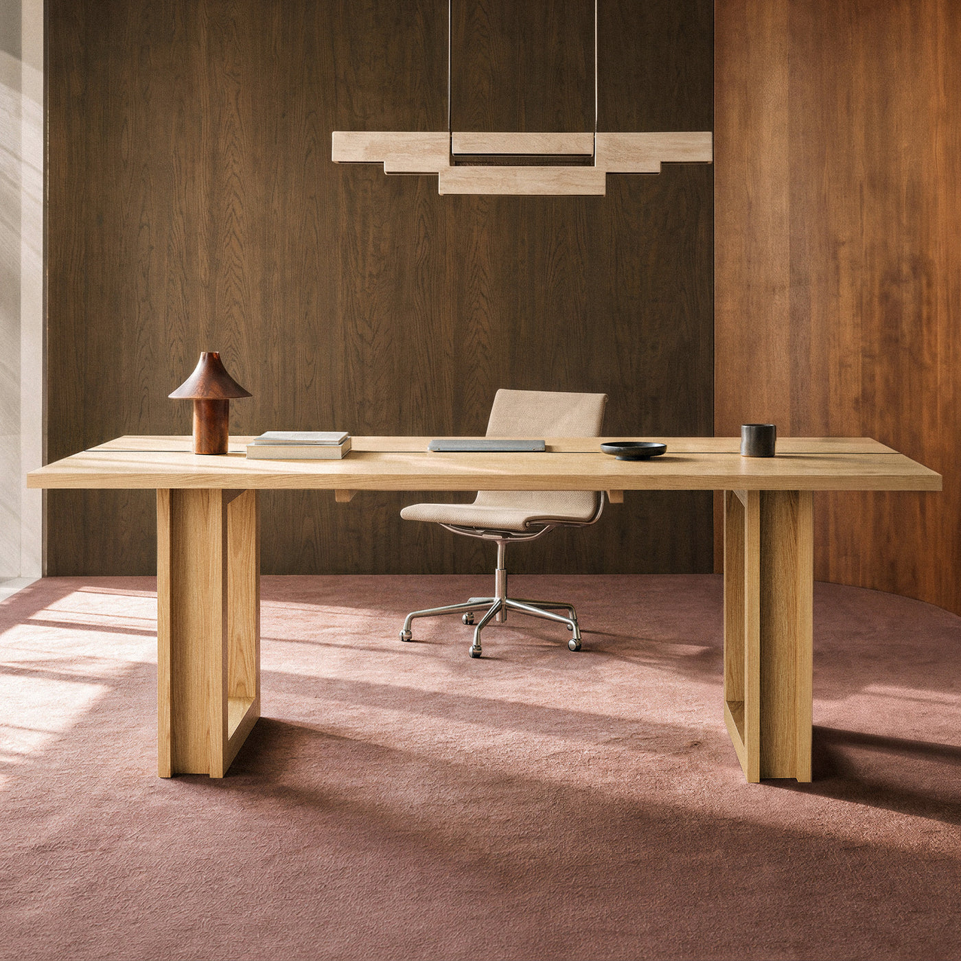 Solid Wood Desk with Oak Veneer
