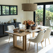 5-Piece Oak Veneer Dining Table Set