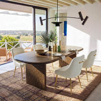 Oval-End Grand Dining Table Set for 4