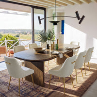 Oval-End Grand Dining Table Set for 8