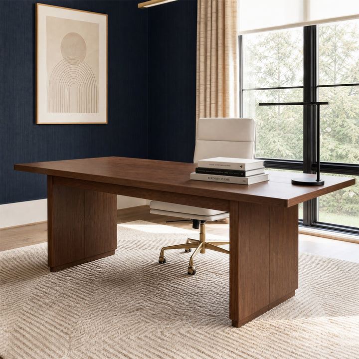 Large Red Oak Solid Wood Dining Table