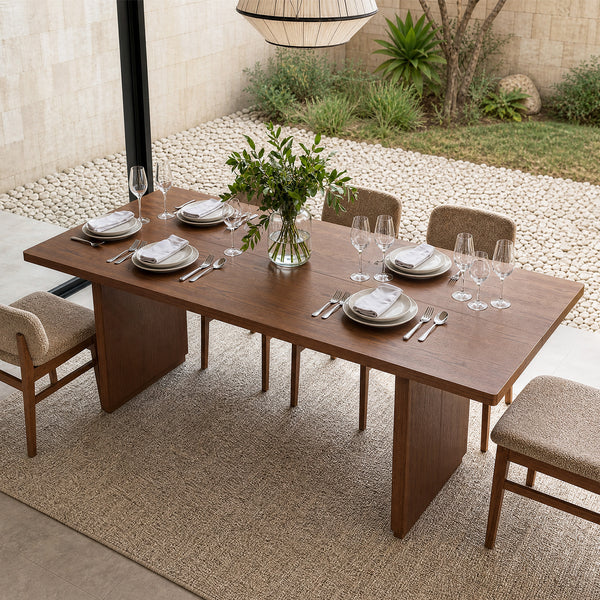 Large Red Oak Solid Wood Dining Table