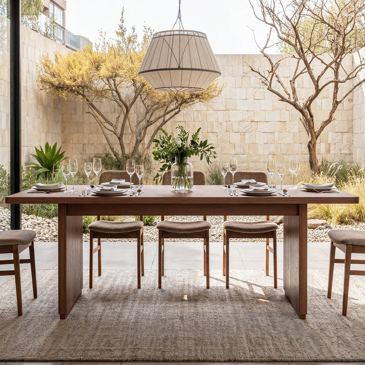 Large Red Oak Solid Wood Dining Table